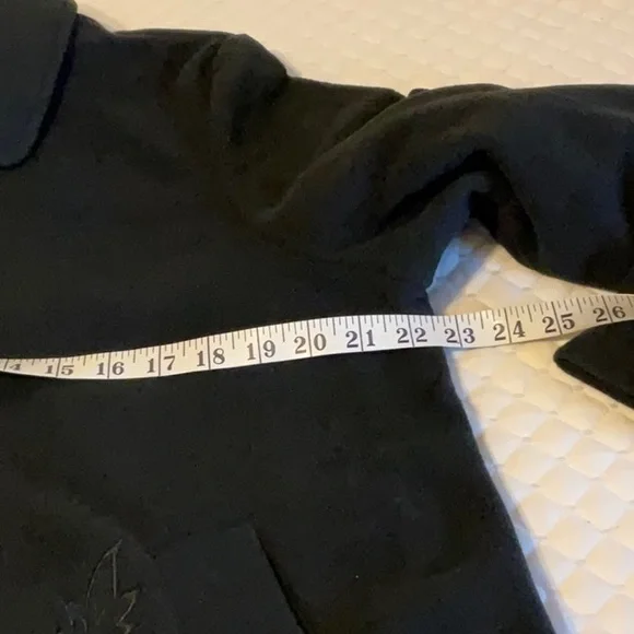 Susan Graver Black Button up Coat with floral embroidery - Picture 6 of 7